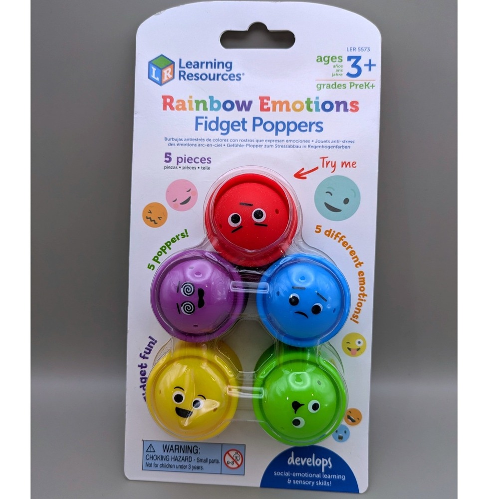 Learning Resources‎ Rainbow Emotions Fidget Poppers Sensory Emotional Fine Motor